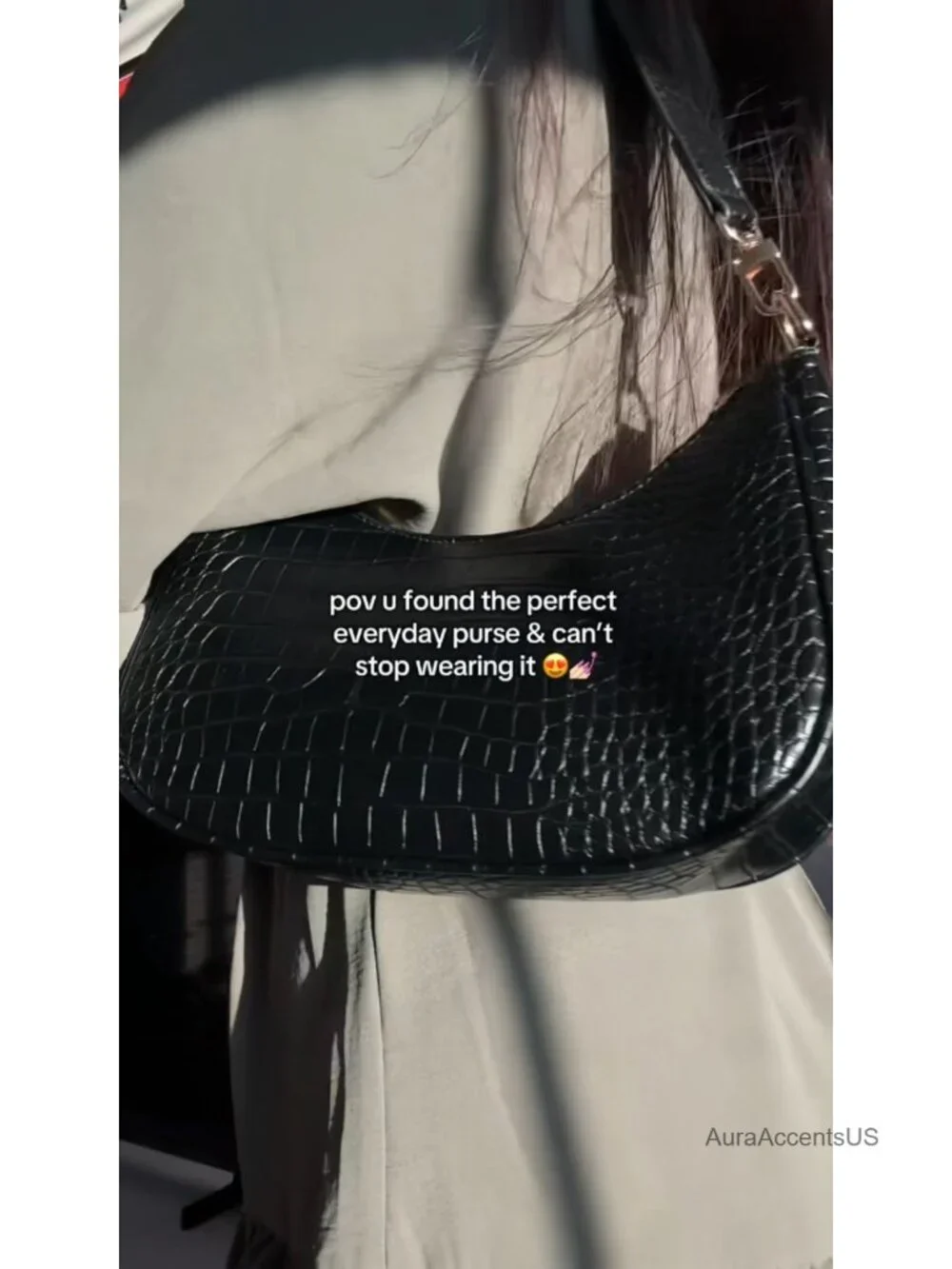 PU Leather Hobo Shoulder Bag with Chain Strap Crossbody Purse